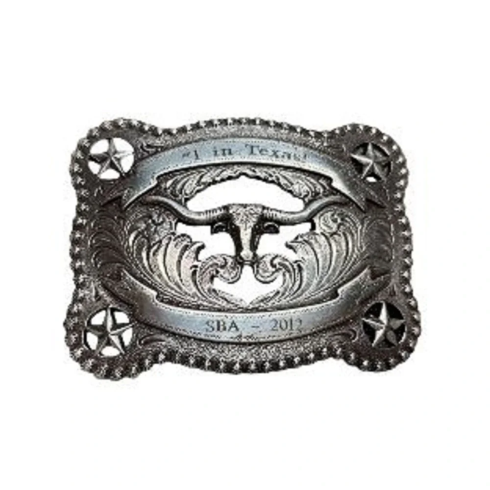 1 in Texas SBA 2012 Nocona Shooting Star Bull Head‎ Cowboy Belt Buckle Silver